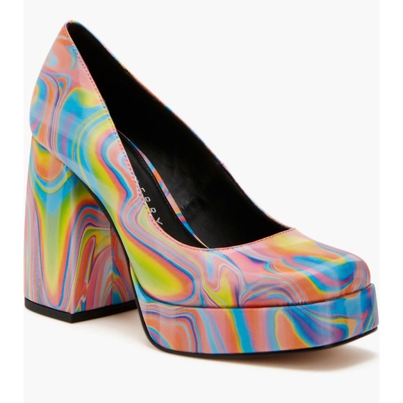 🌸NEW KATTY PERRY 🌈 Rainbow 🌈 Multi SHOES 👠 Sz 8 With Box. - Picture 9 of 12